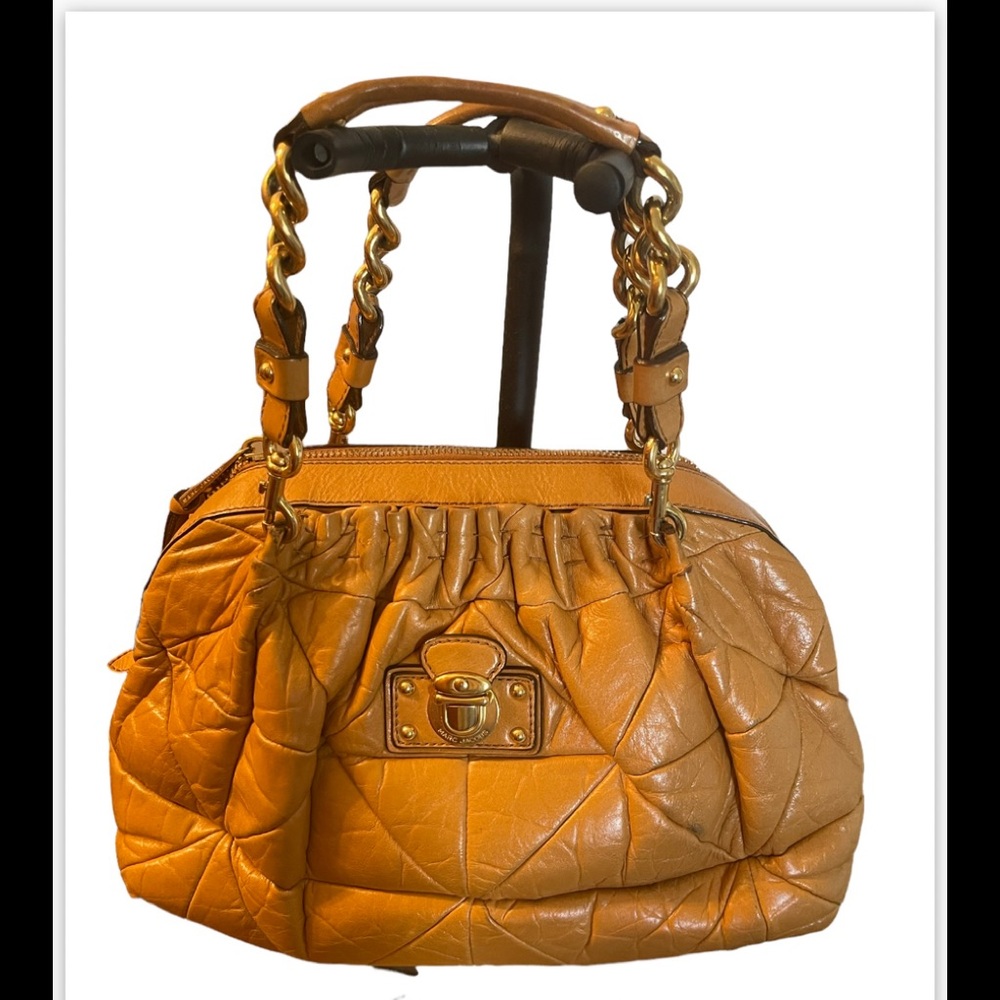 MARC JACOBS Capra Quilted Leather Yellow Satchel